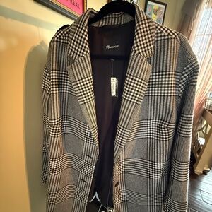 Madewell Black & White Glen Plaid Jacket
